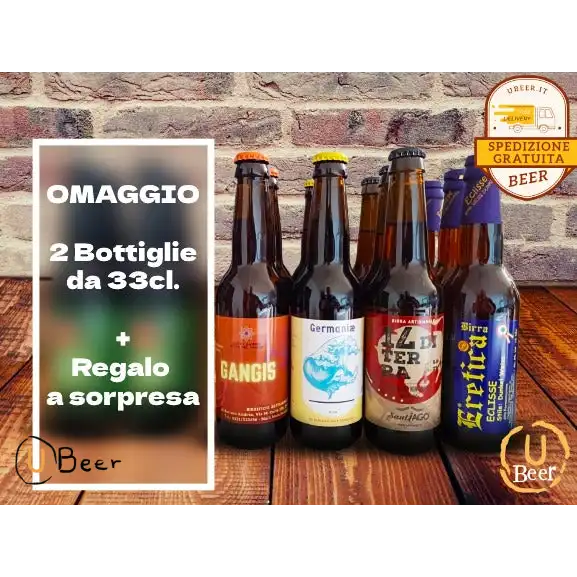 Kit di Assaggio birre artigianali italiane + Spedizione Gratis + 2  bottiglie Omaggio + Regalo sorpresa